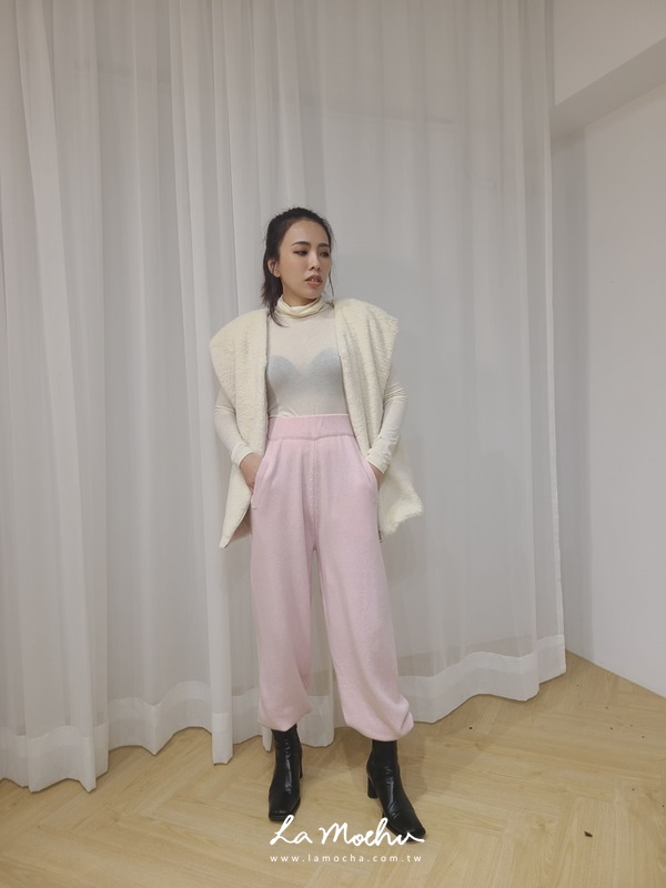 針織混毛料超舒服縮口褲